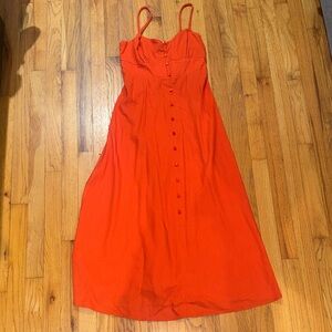 Monteau Vibrant Orange Midi Dress